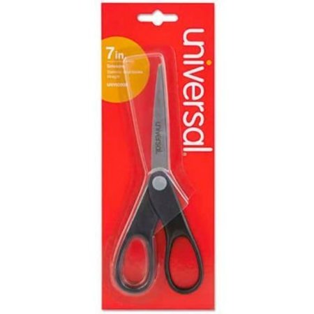 UNIVERSAL Universal Economy Scissors, 7" Length, Straight Handle, Stainless Steel, Black UNV92008***